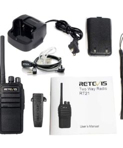 Case of 5,Retevis RT21 Walkie Talkies for Adults Long Range, Handfree Rugged Two Way Radio with Earpiece for Commercial Construction Warehouse Security 2 Way Radios Black 16 617w4ep3FMS