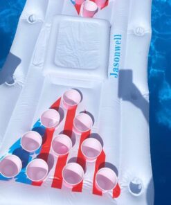 Jasonwell Beer Pong Pool Float - Inflatable Pool Beer Pong Table Party Pool Games Accessories for Adults 6 Feet Inflatable Pool Lounge Raft Toys with Cooler and 8 Pong Balls 25 617xE3u3dL