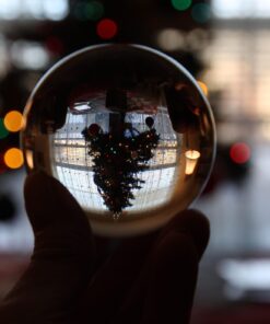 Amlong Crystal Meditation K9 Crystal Ball 3.25 inch (80mm) Diameter for Photography, Lensball, Decorative Ball with Free Crystal Stand and Gift Box, Clear 56 617yzltKHiL