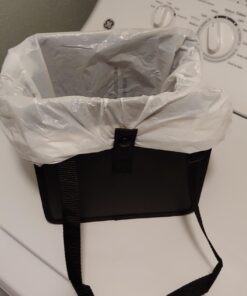 KMMOTORS Car Trash Can, Leather Trash Bag Foldable Hanging bin, Cute car Gadgets, Garbage Container, Vegan Leather(Medium, Black) Medium 51 618 4U9CsBL