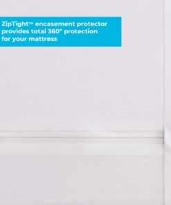 Linenspa Zippered Mattress Encasement - Waterproof & Bed Bug Proof - Premium Noiseless & Absorbent Cover – Queen, White 12" Depth 40 6184tQXR52L 1
