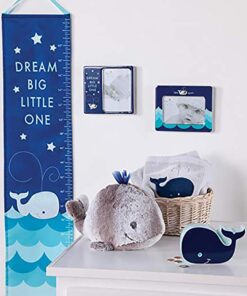 Whale on Ocean Blue Children's Canvas Growth Chart with Stickers 8 6186zOtSM8L