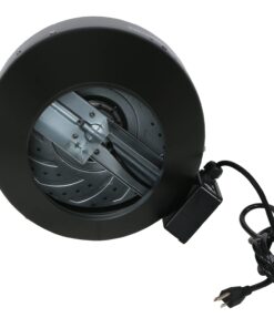 Hurricane 8 Inch Inline Fan 745 CFM - Quiet Fan with Steel Housing and Powder-Coated Finish, Easy Installation 8-Inch 24 61874Vgq9BL