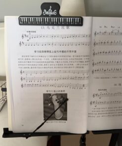 Music Stand, Kasonic 2 in 1 Dual-Use Folding Sheet Music Stand & Desktop Book Stand, Portable and Lightweight with Music Sheet Clip Holder & Carrying Bag Suitable for Instrumental Performance (Black) Black 53 6188naZERKL 1