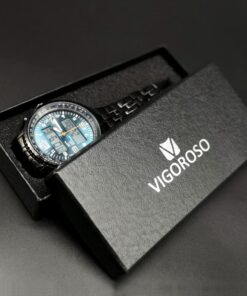 VIGOROSO Men's LED Analog Digital Date Week Sports Outdoor Steel Blue Dial Watch Black&Blue 21 618AnRfFvtL