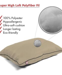 Majestic Pet Rectangle Large Dog Bed Washable – Non Slip Comfy Pet Bed – Dog Crate Bed Super Value Pillow Dog Bed – Dog Kennel Bed for Sleeping - Dog Bed Large Breed 46 x 35 Inch – Solid Khaki 46.0"L x 35.0"W x 7.0"Th 25 618BhU44gAL