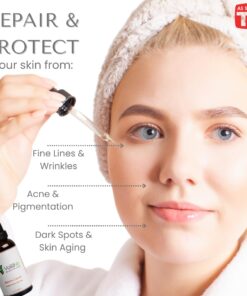 VoilaVe Vitamin C Serum For Face with Hyaluronic Acid | Brightening & Hydrating Serum | Remove Fine Lines Wrinkles & Anti-Aging Serum | Helps to Rebuild Collagen | Airless Pump | As Seen On TV- 1 Oz 28 618BiC37FL