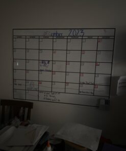 Large Dry Erase Calendar for Wall | Large Wall Calendar Dry Erase Monthly | 1M 17x26, 24x36, 36x48, & 3M 40x17 | Dry Erase Calendar Board for Wall | Whiteboard Calendar | Calendar Whiteboard | White Large (36" * 48") 28 618ECcifSBL