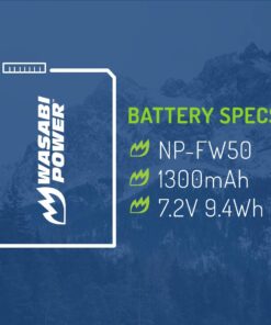Wasabi Power Battery for Sony NP-FW50 (Compatible with ZV-E10, Alpha a7, a7 II, a7R, a7R II, a7S, a7S II, a5000, a5100, a6000, a6300, a6500, NEX-5T, Cyber-Shot DSC-RX10 III and More) 10 618FQPxvPML
