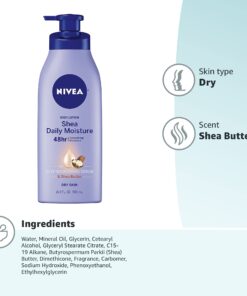 NIVEA Shea Nourish Body Lotion, Dry Skin Lotion with Shea Butter, 16.9 Fl Oz Pump Bottle 16.9 Fl Oz (Pack of 1) 35 618KFg4NhyL
