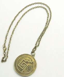 Inspired By Pirates of the Caribbean Movies Cursed Aztec Coin Medallion Necklace Skull Necklace New Version (antique brass color) 8 618KtMU6f4L