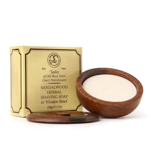 Taylor of Old Bond Street Sandalwood Shaving Soap in a Wooden Bowl, 3.5 oz. 1