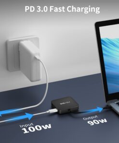 USB C Hub, Multi-Port USB Type-C Hub with 4K HDMI, Power Delivery 100 W | 3 USB 3.0 Port | 1 Type-C 3.0 Port | USB Splitter Adapter for MacBook, Mac Mini, XPS, Laptop and USB C Devices 0.5ft 27 618MJAp1HyL