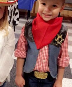 Melissa & Doug Cowboy Role Play Costume Set (5 pcs) - Includes Faux Leather Chaps 28 618N4OQ3a3L