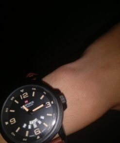 cofuo Mens Fashion Dress Analog Quartz Watch with Brown Leather Band Unique Big Face Number Retro Casual Wrist Watches Classic Business Waterproof Wristwatch Calendar Date Week - Black Brown 27 618NUb0k6vL