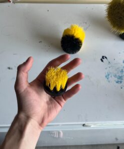 Holikme 4Pack Drill Brush Power Scrubber Cleaning Brush Extended Long Attachment Set All Purpose Scrub Brushes Kit for Grout, Floor, Tub, Shower, Tile, Bathroom and Kitchen Surface,Yellow Yellow 32 618NzlgyP7L