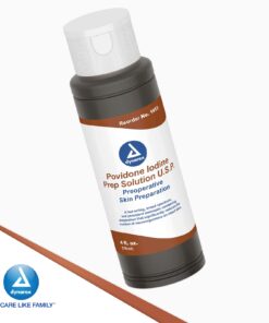 Dynarex Povidone-Iodine Prep Solution, Antiseptic Solution for Skin and Mucosa, Ideal for Surgical Site Preparation, Contains Povidone Iodine 10%, 4 fl. oz., 1 Povidone-Iodine Bottle Unflavored 4 Fl Oz (Pack of 1) 17 618Og tBCGL