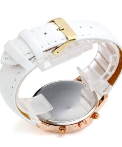 Top Plaza Fashion Women's Analog Watch, PU Leather Band Rose Gold Tone - White White Watch 27 618PaMYJxcL