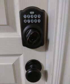 Schlage BE365 V CAM 716 Camelot Keypad Deadbolt, Electronic Keyless Entry Lock, Aged Bronze 38 618QHQpUHAL