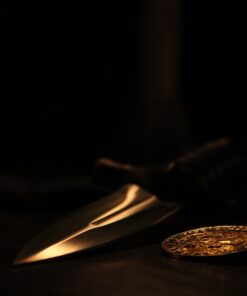 Velocity Airsoft KM6002 440 Stainless Steel 11" Double Edged Dark Assassin Dagger with Sheath 33 618SWfflClL