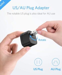 BESTEK Universal Travel Adapter 220V to 110V Voltage Converter with 6A 4-Port USB Charging and UK/AU/US/EU Worldwide Plug Adapter (Black) 02 black 18 618Sl5JcnL