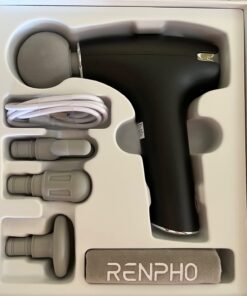 RENPHO Lite Massage Gun with Heat, Mini Massage Gun Deep Tissue, Type C Charging Portable Body Deep Tissue Massager Gun, Quiet Percussion Muscle Massage Gun, Gift for Mom-FSA and HSA Eligible Grey 38 618TdwRccaL