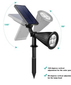 Alternative view of URPOWER Solar Lights Outdoor, Adjustable Solar Spot Lights Outdoor, 2-in-1 Waterproof Solar Landscape Spotlights Wall Light, Dusk-to-Dawn Solar Powered Outdoor Light for Garden, Yard (2 Pack Warm) 2 Pack Warm White