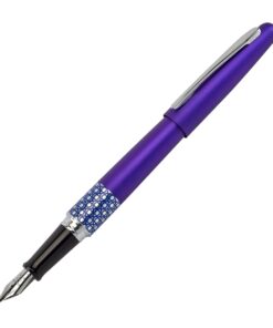 PILOT MR Retro Pop Collection Fountain Pen in Gift Box, Purple Barrel with Elipse Accent, Fine Point Stainless Steel Nib, Refillable Black Ink (91434) Indigo/Ellipse Fine Nib 14 618XZzv4SGL