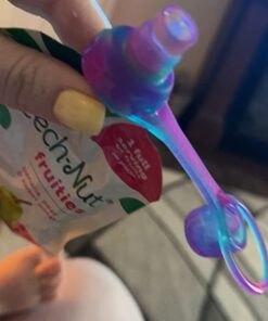 ChooMee SoftSip Food Pouch Top | Baby Led Weaning | No Spill Flow Control Valve, Protects Childs Mouth, 100% Silicone, BPA Free | Swirl Colors, 4 CT 29 618arpKhtVL