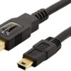 Amazon Basics USB-A to Mini USB 2.0 Fast Charging Cable, 480Mbps Transfer Speed with Gold-Plated Plugs, 6 Foot, Black 6 Feet 1-Pack