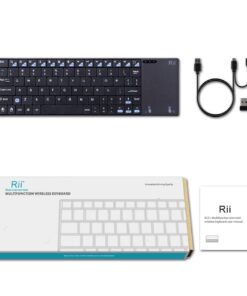 Rii K12+ Mini Wireless Keyboard with Large Touchpad Mouse&Qwerty Keypad, Stainless Steel Portable Wireless Keyboard with USB Receiver for MacBook/iPad/Tablet/PC/Laptop/Smart TV/Raspberry Pi - Black 31 618gF8c3CiL