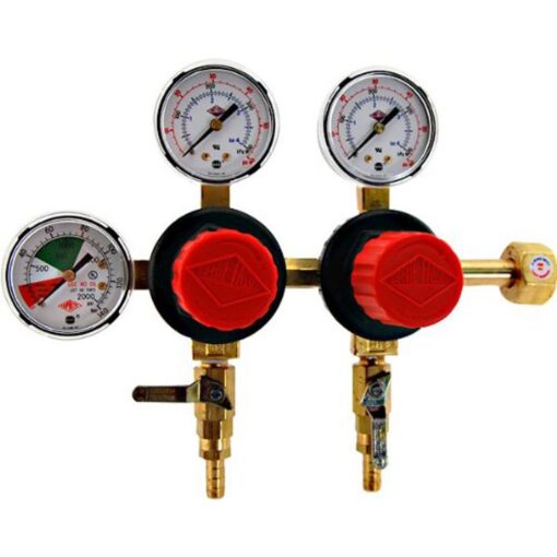 Taprite T752HP Two Product Dual Pressure Kegerator CO2 Regulator Red Bonnet