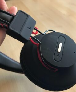 Avantree Audition - Bluetooth Over-Ear Headphones with Long-Lasting Durable Build, Built-in Mic, 40h Battery Life and Wireless or Wired Modes for Phone, PC & Laptop Black, Red 48 618itNXuApL