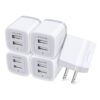 【5Pcs】 USB Plug, Wall Charger Fast Charging Block, Power Adapter Cube 2 Port Charge Travel Brick Cell Quick Chargers Box Cargador for iPhone 15 14 13 12 SE 11Pro Max Samsung Galaxy LG iPad X 8 Plus Dual Port White