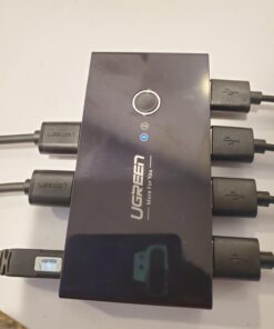 UGREEN USB Switch Selector 2 Computers Sharing 4 USB Devices USB 2.0 Peripheral Switcher Box Hub for Mouse Keyboard Scanner Printer PCs with One-Button Swapping and 2 Pack USB A to A Cable 69 618kuE7ZoyL