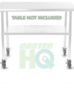 NSF Certified - 4 inch Caster Wheel Set For Commercial Kitchen Prep Tables, Total Locking Casters - CasterHQ Brand 10 618kuRIKMtL