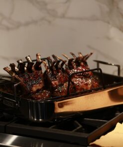 Viking Culinary 3-Ply Stainless Steel Roasting Pan, Includes a Nonstick Rack, Dishwasher, Oven Safe, Works on All Cooktops including Induction 45 618lVPsLQL