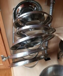 Organize It All Wall Cabinet Door Mounted Pot Lid Rack | Metal Wire | Dimensions 10.63" x 4.00" x 16.63" | Kitchen Storage | Sliver Chrome 33 618mu6smqgL