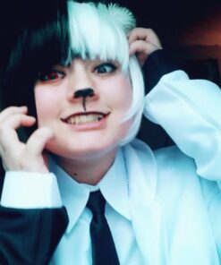 MapofBeauty Mixed Color Short Straight Cosplay Costume Wig (Black/White) 24 618nmgiekbL