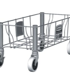 Rubbermaid Commercial Products Slim Jim Container Trash Can Dolly with Wheels, Stainless Steel, Easy Transport/Maneuverability of 16/23 Gallon Slim Jim Containers/Recycling Single 9 618pjbMmOL
