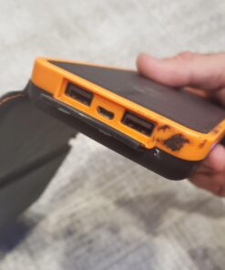 Hiluckey Solar Charger 25000mAh, Outdoor USB C Portable Power Bank with 4 Solar Panels, 3A Fast Charge External Battery Pack with 3 USB Outputs Compatible with Smartphones, Tablets, etc. Orange 41 618q4ckjlbL