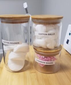 ComSaf Airtight Canisters for Bulk Food Storage Set of 3-17/22/43oz, BPA Free High Borosilicate Glass Cookies Jar with Bamboo Lid, Cylinder Cereal Container with Sealing 17oz/22oz/43oz 43 618qCKG4QXL