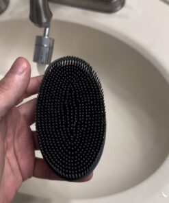 Avilana Silicone Body Scrubber, Gentle exfoliating Body Scrubber That's Easy to Clean, Lathers Well, Long Lasting, and More Hygienic Than Traditional Shower Loofah (Style 1-Gray) Style 1-gray 27 618qjIPZhJL