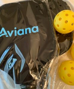 Pro Aviana Pickleball Paddle Set of 2 Durable Graphite Surface USAPA Approved Honeycomb Core Paddles with 4 Outdoor Balls 32 618qjt64ajL
