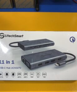 USB C Hub, UtechSmart Triple Display USB C Laptop Docking Station, 11 in 1 USB C Dock with Dual HDMI, VGA, PD3.0, SD TF Card Slot, 4 USB Ports Dual Monitor Adapter Compatible for MacBook and Windows Grey 41 618qnuTyMXL