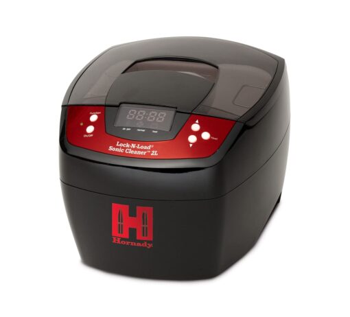 Hornady Lock-N-Load Sonic Cleaner 2L, 110V, 043320 - Premium Way to Clean Gun Parts & Bullet Casings - 80 Watt Heated Ultrasonic Cleaner Helps Remove Built-Up Carbon Residue with High Frequency Energy