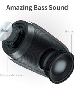 MusiBaby M68 Wireless Bluetooth Speaker, Portable, Waterproof, 1500 Minute Playtime, Dual Pairing, 360 Stereo Sound, Amazing Bass, Black 29 618t56hpEaL