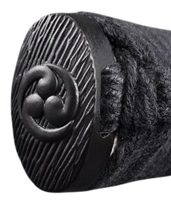 Handmade Sword - Fully Practical Samurai Tanto Sword, Tomoe Crest Tsuba, 1080 Carbon Steel, Hand Forged Heat Tempered, Full Tang, Sharp, Back Scabbard, Certificate Black 13 618wHMVmZ9L