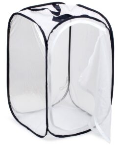 RESTCLOUD Insect and Butterfly Habitat Cage Terrarium Pop-up 23.6 Inches Tall White With Black 15.7 x 15.7 x 23.6 inches 23 61911NnJMRL