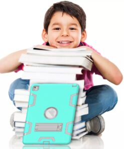 iPad Air 2 Case, iPad Pro 9.7 Case, Shock Absorption High Impact Resistant Hybrid Protective Case Cover with Kickstand for iPad Air 2 and iPad Pro 9.7" 2016 Mint Green/ Gray 15 6191oM185hL